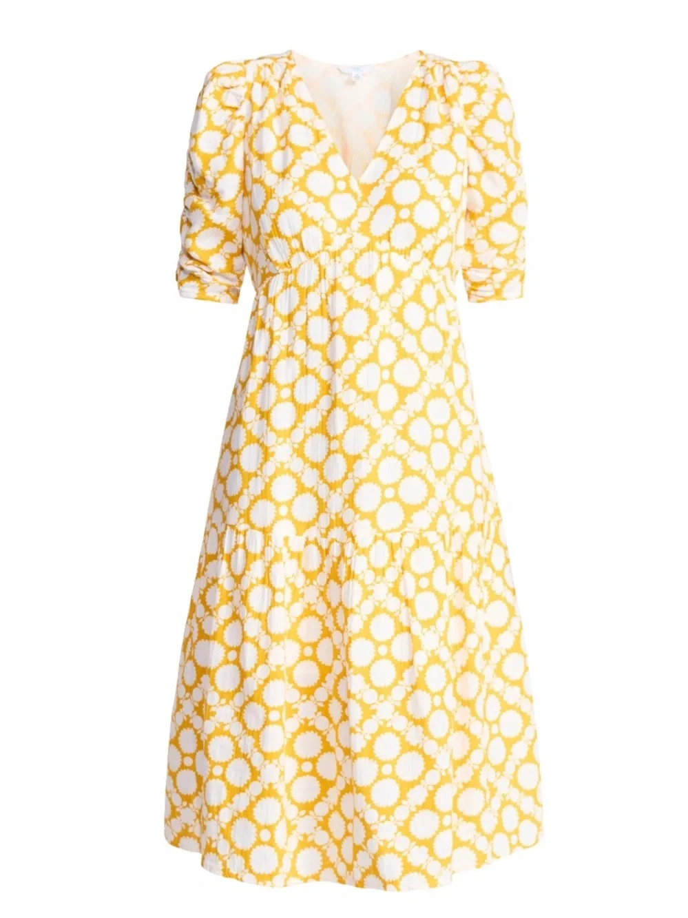 NWT! Time and Tru Women's Cotton Tiered Midi Dress with Elbow Length Sleeves SzM - Picture 4 of 12